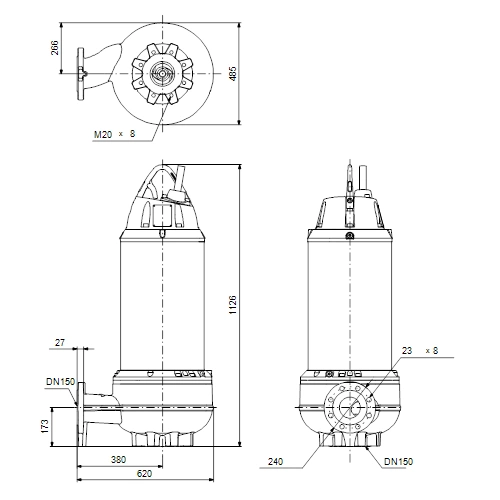 Канализационный насос Grundfos SE1.95.150.220.4.52H.H.N.51D Канализационный насос Grundfos SE1.95.150.220.4.52H.H.N.51D