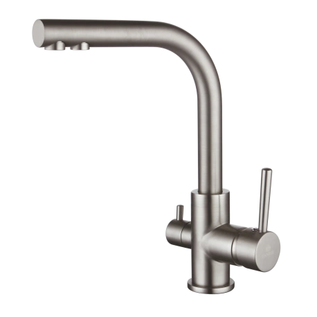 Смеситель для кухни (мойки) сатин с подключением к фильтру с питьевой водой GANZER REIN GZ 16025G