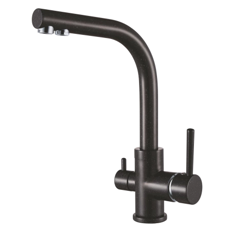Смеситель для кухни (мойки) черный с подключением к фильтру с питьевой водой GANZER REIN GZ 16025C