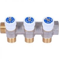 Коллектор распределительный STOUT 3/4, 3 отвода 1/2 плоское уплотнение SMB 6852 341203