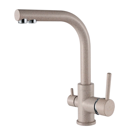 Смеситель для кухни (мойки) светло бежевый с подключением к фильтру с питьевой водой GANZER REIN GZ 16025M