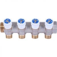 Коллектор распределительный STOUT 3/4, 4 отвода 1/2 плоское уплотнение SMB 6852 341204