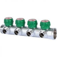 Коллектор регулирующий STOUT 1, 4 отвода 1/2 плоское уплотнение SMB-6849-011204