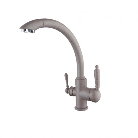 Смеситель для кухни (мойки) высокий песочный с подключением к фильтру с питьевой водой REIN GANZER GZ 16031A