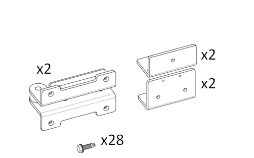 Комплект стальных петель для профиля WALLBOX