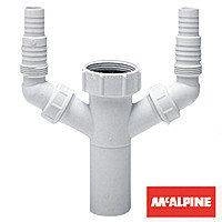 Вставка с 2-мя адаптерами под углом для слива быт. техники 1 1/2"х40мм McALPINE TEE4