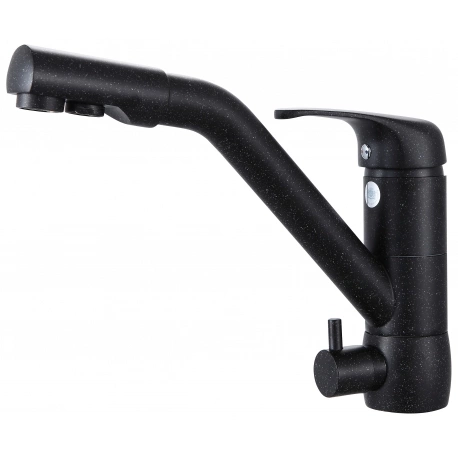 Смеситель для кухни (мойки) черный с подключением к фильтру с питьевой водой REIN GANZER GZ 16026C