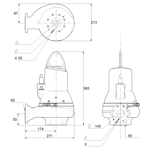 Насос дренажный Grundfos SLV.65.65.09.2.50B (3x400В) 96115123 Насос дренажный Grundfos SLV.65.65.09.2.50B (3x400В) 96115123