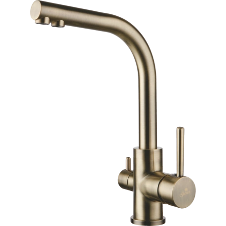 Смеситель для кухни (мойки) бронза с подключением к фильтру с питьевой водой GANZER REIN GZ 16025D
