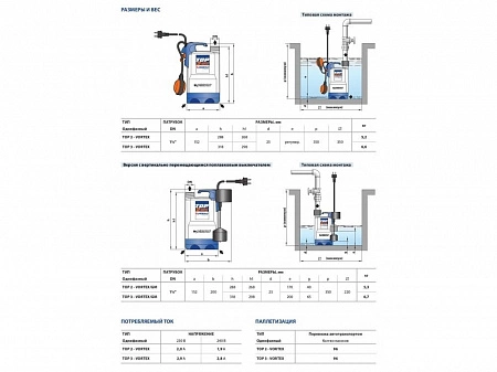 Насос дренажный Pedrollo TOP 2-VORTEX 48TOPV12A1
