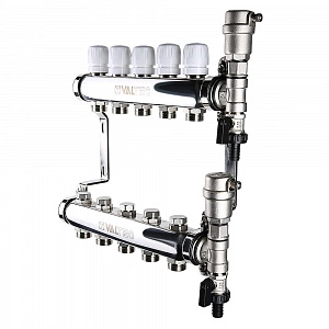 Коллекторная группа из нержавеющей стали Valtec, 1" х евроконус 3/4"