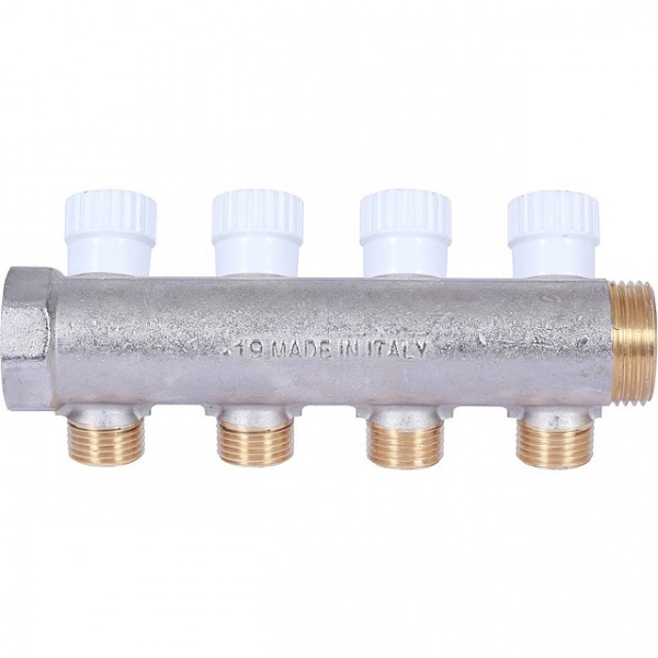 Коллектор распределительный STOUT 1, 4 отвода 1/2 плоское уплотнение SMB 6852 011204