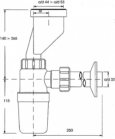 Сифон для писсуара со смещением Ф32 McAlpine HC2PO