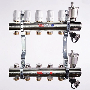 Коллекторная группа латунь в сборе  Valtec, 1" х евроконус 3/4"