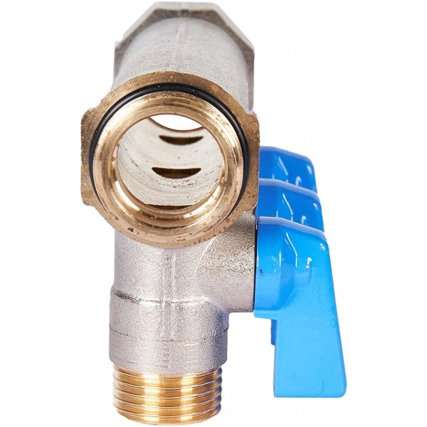 Коллектор с шаровыми кранами STOUT 3/4 , 3 отвода 1/2 (синие ручки) SMB 6211 341203