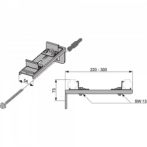 Крепление двойное удлиненное WB 90313