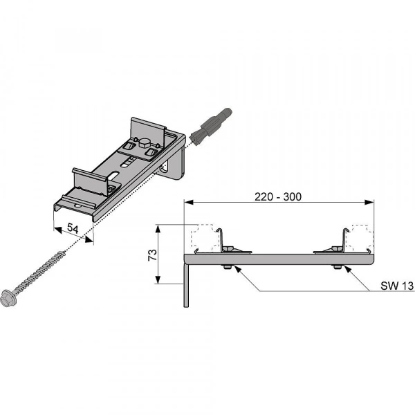 Крепление двойное удлиненное WB 90313