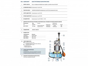 Насос фекальный Pedrollo ZXm 1B/40 48SDZE4BA1