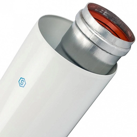 Труба коаксиальная STOUT 500 мм п/м DN60/100 уплотнения и хомут в комплекте SCA-6010-000500