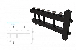 Коллектор отопления ASKON, комби с гидрострелкой Дублер+ КК 40F/125/50