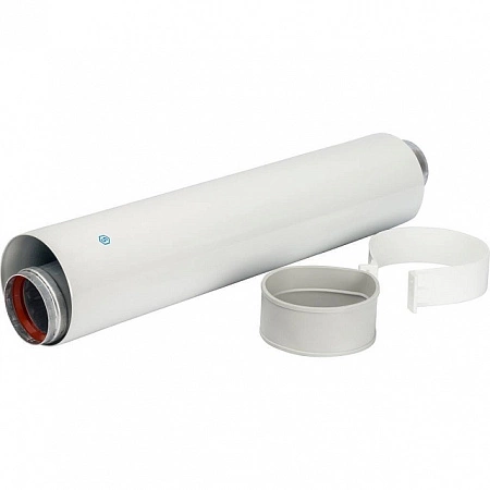 Труба коаксиальная STOUT 500 мм п/м DN60/100 уплотнения и хомут в комплекте SCA-6010-000500