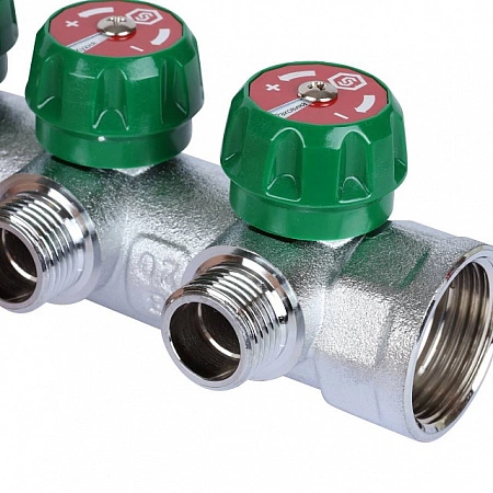 Коллектор регулирующий STOUT 1, 4 отвода 1/2 плоское уплотнение SMB-6849-011204