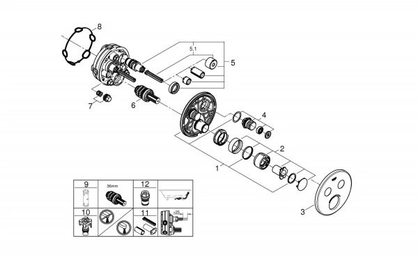 Смеситель для душа Grohe Grohtherm SmartControl 29145000