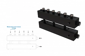 Распределительный коллектор отопления ASKON Серия П под гайку 40F до 700квт