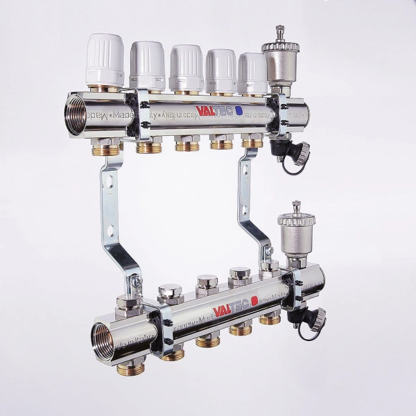 Коллекторная группа латунь в сборе  Valtec, 1" х евроконус 3/4"