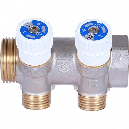 Коллектор распределительный STOUT 1 , 2 отвода 1/2 плоское уплотнение SMB 6852 011202