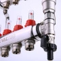 Коллекторная группа из нержавеющей стали с расходомерами Valtec, 1" х евроконус 3/4"