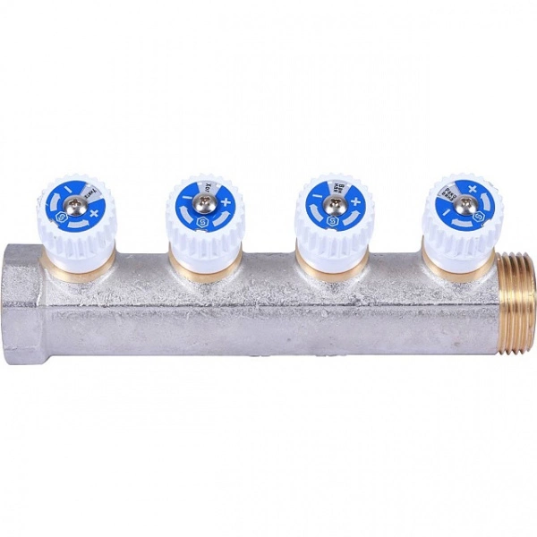 Коллектор распределительный STOUT 1, 4 отвода 1/2 плоское уплотнение SMB 6852 011204